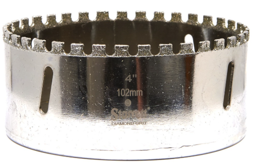 Diamond Holesaw 102mm – Heavy Duty Diamond Hole Saw for Vents & Access Holes in Porcelain and Stone